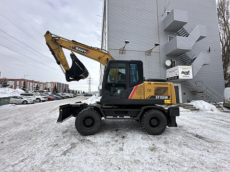 Экскаватор колесный SANY SY155W с аутригерами