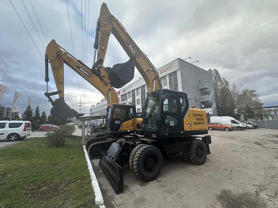 Экскаватор колесный SANY SY185W с аутригерами и отвалом