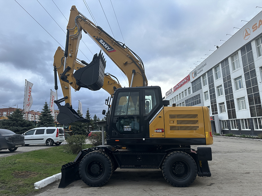Экскаватор колесный SANY SY185W с аутригерами и отвалом